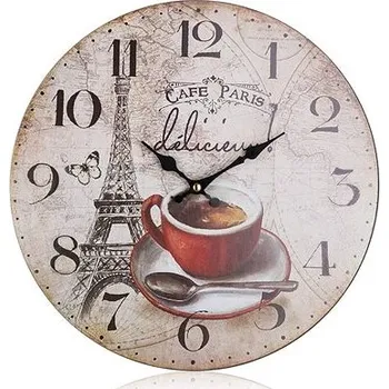 Hodiny HOME DECOR Nástěnné hodiny Cafe Paris 34 cm