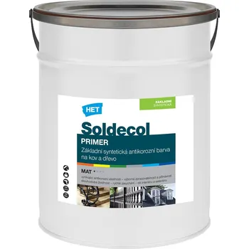 barva na kov HET Soldecol PRIMER základní rychleschnoucí antikorozní barva na kov a dřevo 7 l 0100 Bílá
