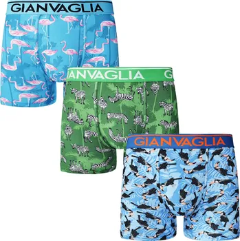 Trenýrky 3-PACK Pánské boxerky Gianvaglia 5501 zvířata Barva/Velikost: mix viz foto / S/M