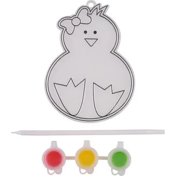 Velikonoční dekorace Arpex Velikonoční vitráž s barvami 9cm kuře