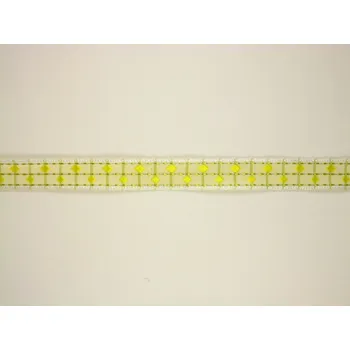 Stuha Kostková stuha se vzorem a drátem, 15 mm, žlutá