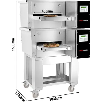 Vinotéka G.Gastro (2 Kusy) Plynové průchozí pece - 1300x1000mm - digitální - šířka pásu: 400mm - vč. podstavce