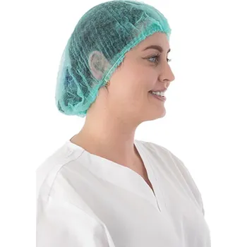 Jednorázová čepice Čepice z netkané textilie, CLIP, 100 ks, zelená Velikost: L (53 cm)
