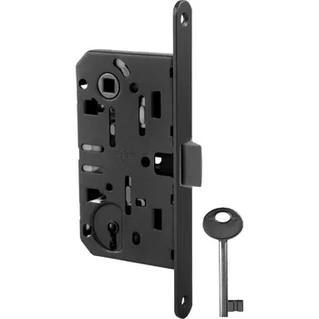 Dveřní kování AGB - Zámek na dveře MEDIANA EVOLUTION - BB BB otvor pro klíč, 90 mm BS - Černá matná