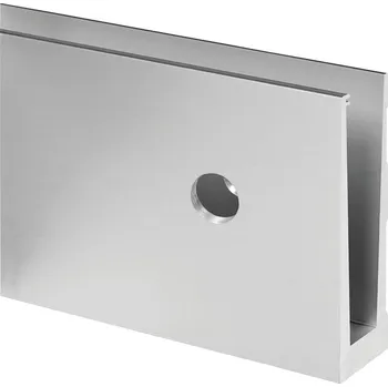 Zábradlí Easy Glass Eco, základní profil, boční montáž, délka 5000 mm, s předvrtanými otvory, hliník, matný stříbrný efekt