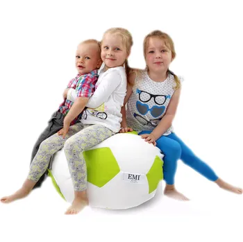 Sedací pytel Sedací vak fotbalový míč malý bílo-limetkový EMI