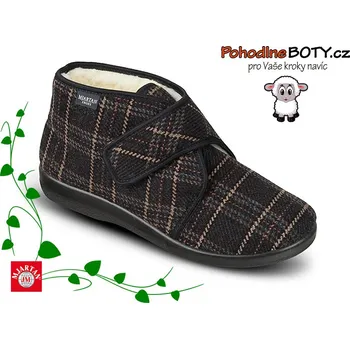 Pánské pantofle MJARTAN Pánské kotníkové teplé papuče na suchý zip protiskluzové Mjartan kožíšek 42