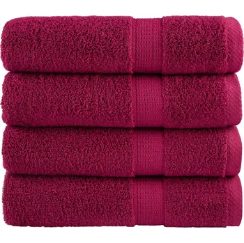 vidaXL Prémiové osušky SOLUND 4 ks bordó 100x150 cm 600 g/m²
