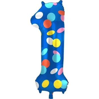 Party dekorace Balónek fóliový číslo 1 Lentilky 86 cm