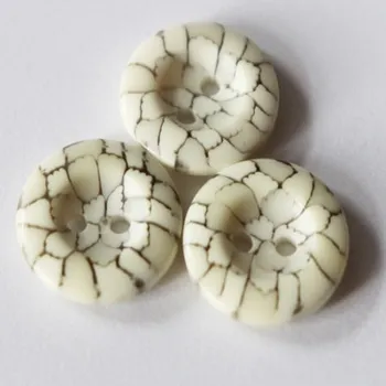 Knoflík knoflik béžový melír vzor 112474/18/1 - Bílá, 18mm