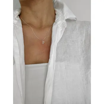 Náhrdelník Stříbrný náhrdelník s písmenem Délka řetízku: 40 cm, Typ řetízku: Cable ( jednoduchý ), Písmeno: Z Ag 925/1000