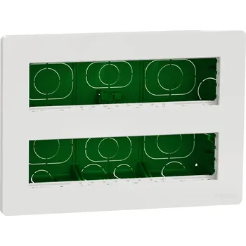 vypínač Schneider Electric NU171820 Unica System+ - Centrální jednotka 2x8 modulů zapuštěná, Bílá Antibakteriální