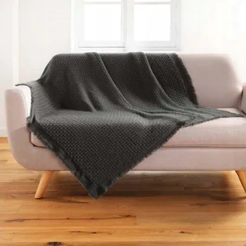 Přehoz na lůžko Přehoz Douceur d'intérieur akryl 150 cm x 125 cm šedý
