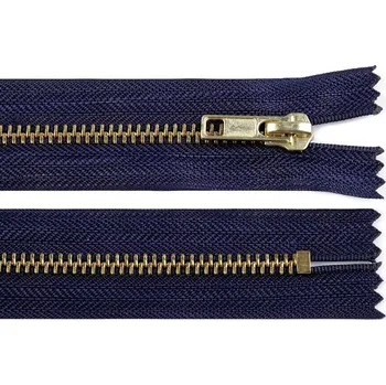 Zip Kovový / mosazný zip šíře 6 mm délka 12 cm - 330 modrá tmavá