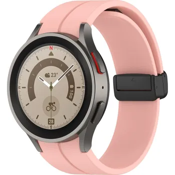 eses Silikonový řemínek s magnetickou přezkou pro Samsung Galaxy Watch 4, 5, 6, 7 - Růžový