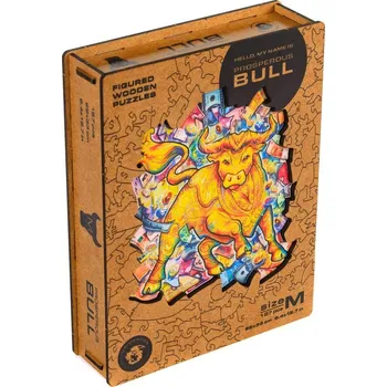 Puzzle Unidragon dřevěné puzzle - Býk velikost M