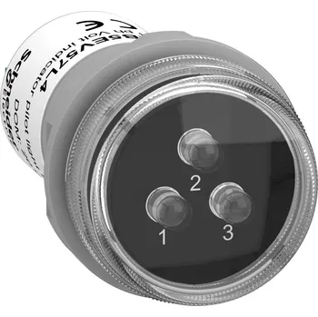 vypínač Schneider Electric XB5EV57L4 Signálka pro sledování 3 fází, integrovaná LED - bílá, bílá, bílá, 400 V AC