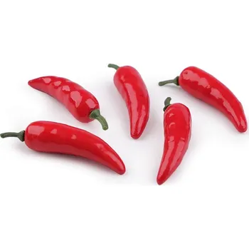 umělá květina Umělá zelenina mini balení 5 kusů - 4 červená papričky