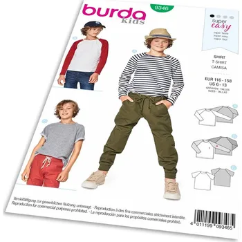 Střih Burda 9346 - Dětské tričko, tričko s dlouhým rukávem