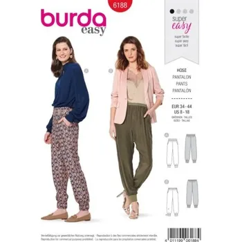 Střih na dámské kalhoty Burda 6188 -