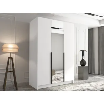 Šatní skříň Šatní skříň Mirpat II, Barva: bílá / bílá + černá MIRJAN 5903211352225