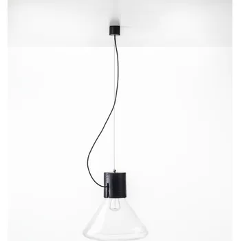 Závěsné svítidlo Brokis Muffins Wood PC865, 1xE27 Barva skla: Fialová - transparentní sklo, Povrch baldachýnu a montury: dub evropský - přírodní lak (vosk)