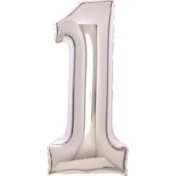 Party dekorace Amscan Nafukovací číslice, stříbrné - 1