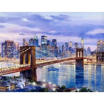 Výtvarná sada Diamantový obrázek - Brooklinský most, New York 30 x 40 cm