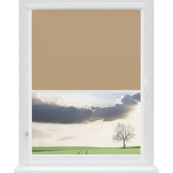 Roleta Dekodum Zatemňovací roleta v bílé kazetě, barva látky Tan Šířka (cm): 31, Výška (cm): Standardní (do 150 cm), Strana mechanismu: Levá