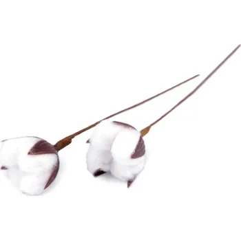 umělá květina Umělý květ bavlníku 2 kusy - 2 (16 cm) bílá