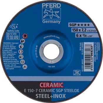 Brusný kotouč Pferd 69901759 | Brusný kotouč 150 x 7,2 x 22,23 mm, CERAMIC SGP STEELOX