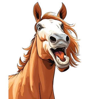 Nášivka NAŽEHLOVAČKA - Hlava koně vysmátá