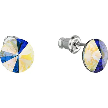 Náušnice Evolution Group s.r.o. Náušnice bižuterie se Swarovski krystaly bílé kulaté 51037.1 AB