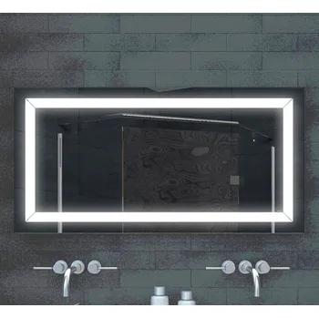 Zrcadlo Besteco Koupelnové Zrcadlo Marfi s LED Osvětlením a Designovými Pruhy 120x60 cm, Kód MF6200-120