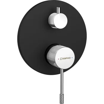 SAPHO SOLARIS podomítková sprchová baterie, 2 výstupy, černá mat/chrom