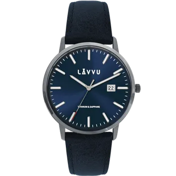 Hodinky LAVVU Modré pánské hodinky se safírovým sklem Copenhagen Titanium Blue LWM0262