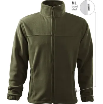 Pánská mikina RIMECK Mikina Jacket 501 na zip, fleece, pánská MAL-501ML14 M Zeleň vojenská (s labelem)