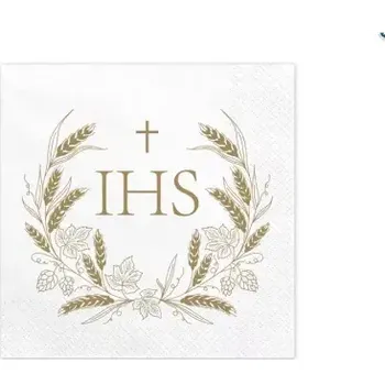 Papírový ubrousek Ubrousky IHS zlaté, 12ks