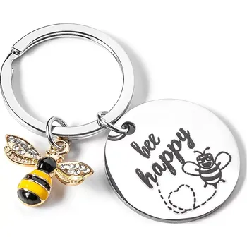 Žertovný předmět Přívěsek na klíče pro včelaře BEE HAPPY – Veselá včela