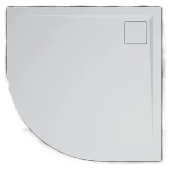 Sprchová vanička Ronal Bathrooms (Sanswiss) Sprchová vanička Ronal Livada z litého mramoru, čtvrtkruh 80 x 80 x 3,5 cm, bílá, sifon na kratší straně vaničky