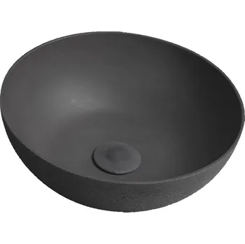SAPHO FORMIGO betonové umyvadlo na desku, Ø 39cm, antracit