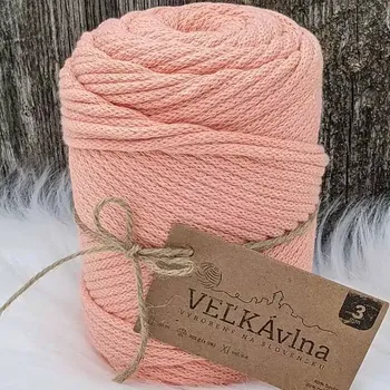 Příze Velká vlna Špagát 3mm Gerbera lososová (Špagátová příze 3mm Gerbera lososová)