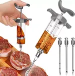 Nástřiková injekční stříkačka na maso s 3 jehlami Ruhhy 50 ml