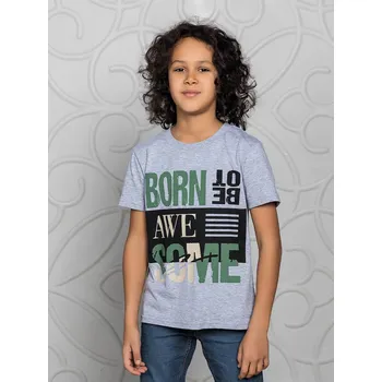 Chlapecké tričko Awesome - šedý melanž 164