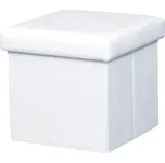 Kondela Skládací taburet, ekokůže bílá, TELA NEW