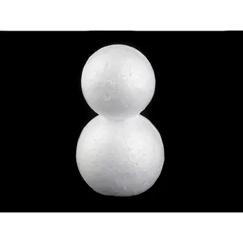 Vánoční dekorace Sněhulák 6,7x11,5 cm polystyren - bílá