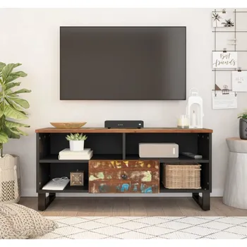 Televizní stolek vidaXL TV skříňka 100x33x46 cm masivní recyklované a kompozitní dřevo [351971] Barva: Vícebarevný