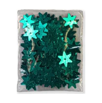 Flitry HVĚZDÍČKY ZELENÉ sypané sáčkované - Zelená, 10mm