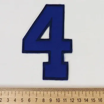 Nášivka nasivka ČISLICE "4" MODRÁ - , 10x7,5cm