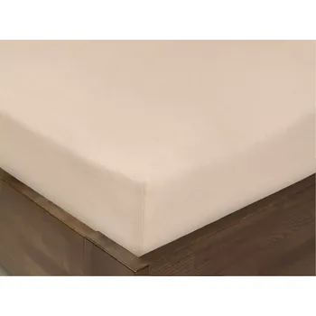 Prostěradlo Jersey prostěradlo s napínací gumou - tmavě béžové 160x200